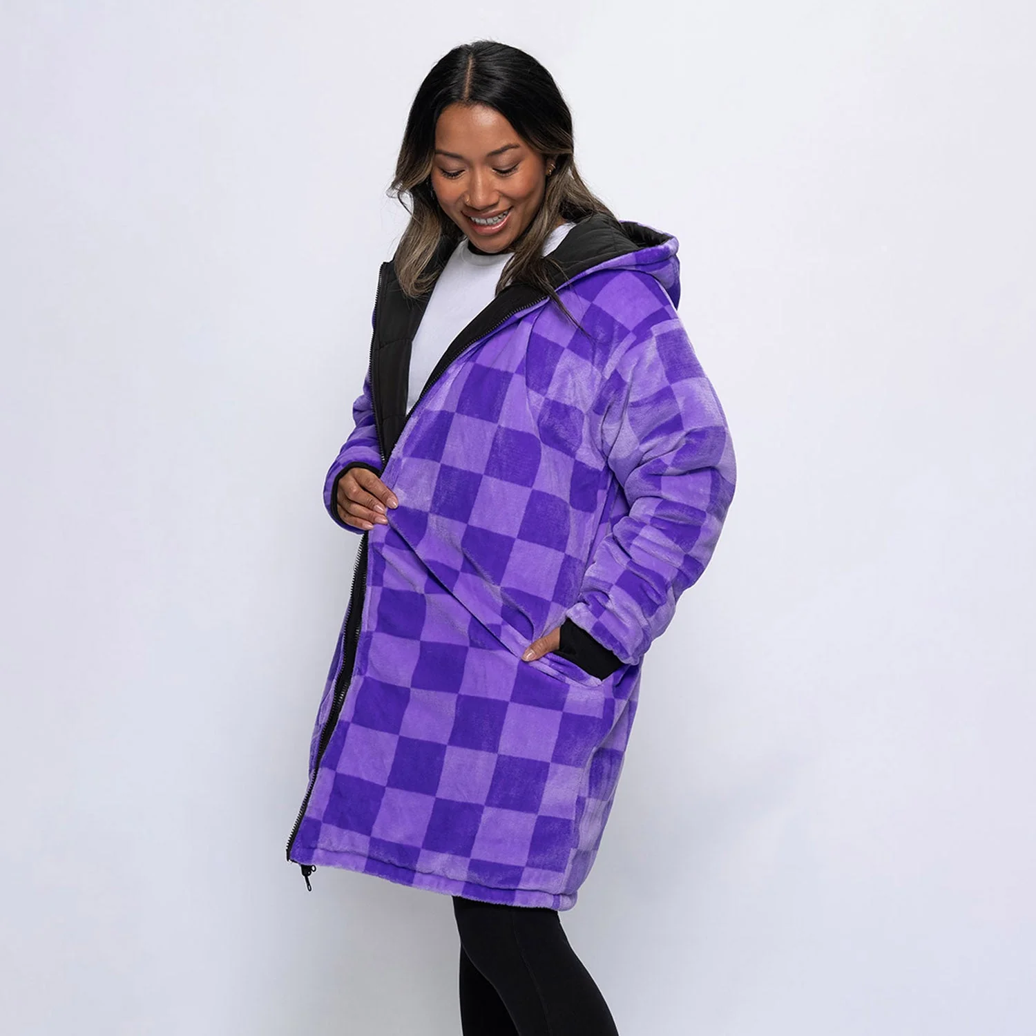 Black/Lilac Checker Print - Image 7